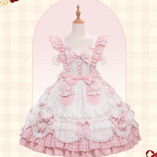 【受注予約11/18まで】Strawberry Cake Guide メイド風ジャンパースカート