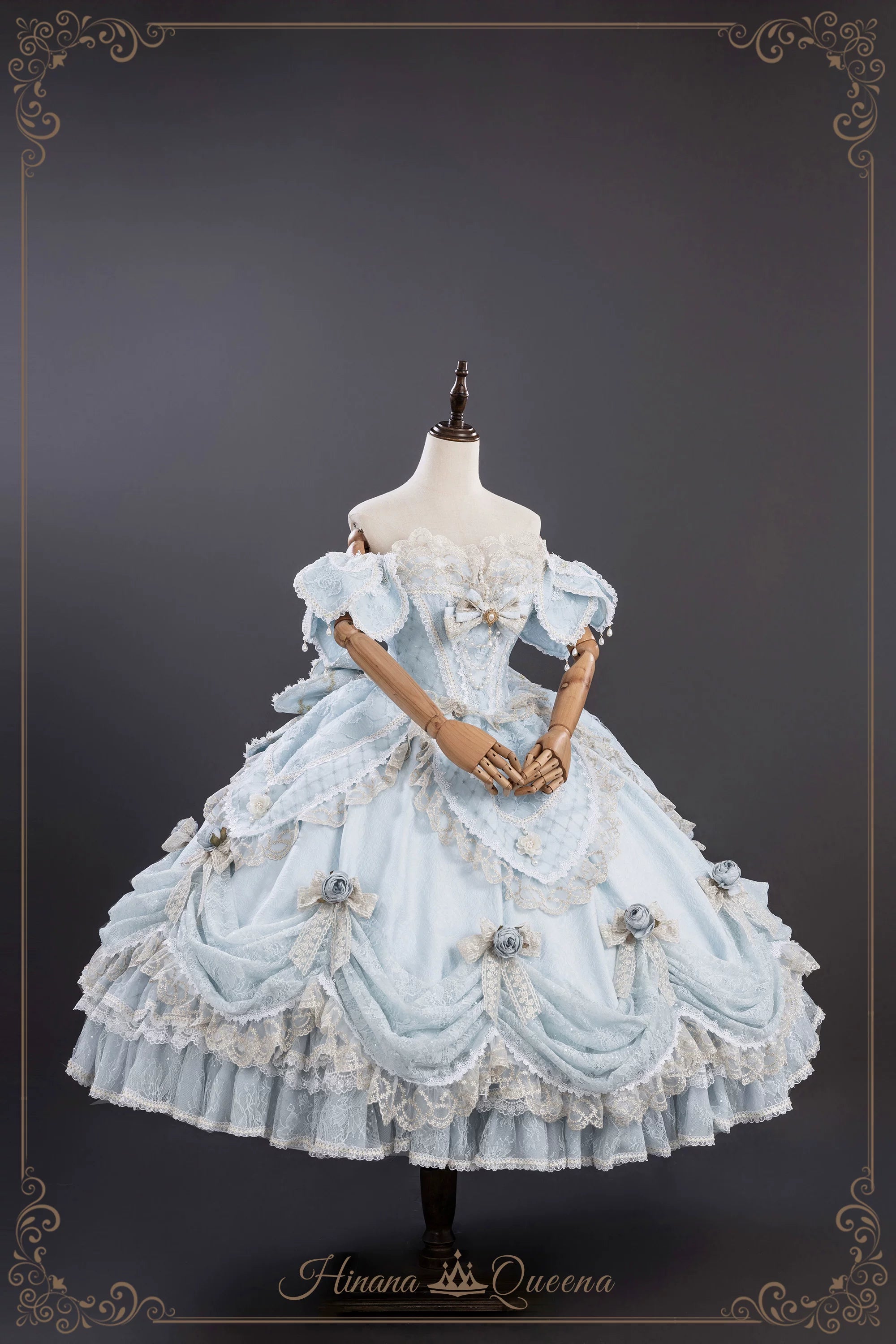 【受注予約9/16まで】With Bell プリンセスドレス ショート丈・パステルブルー
