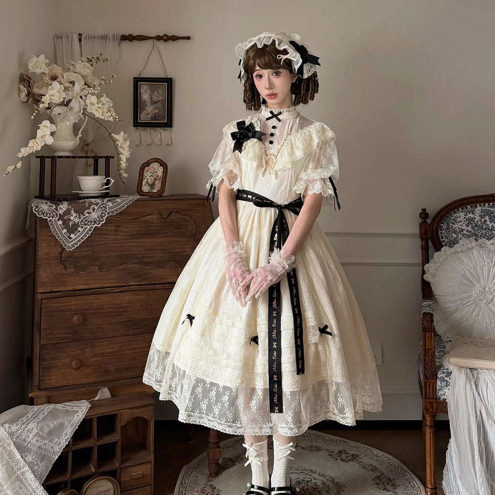 【受注予約10/13まで】Dream Lace クラシカル半袖ワンピース
