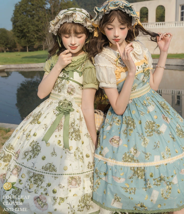 受注予約5/18まで】Four Leaf Clover and Lime ジャンパースカート 受注予約5/18まで】Four Leaf Clover and Lime ジャンパースカート