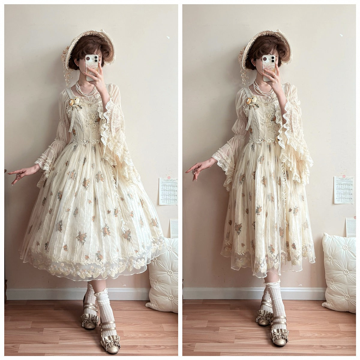 【受注予約8/27まで】Chloris 刺繍ジャンパースカート