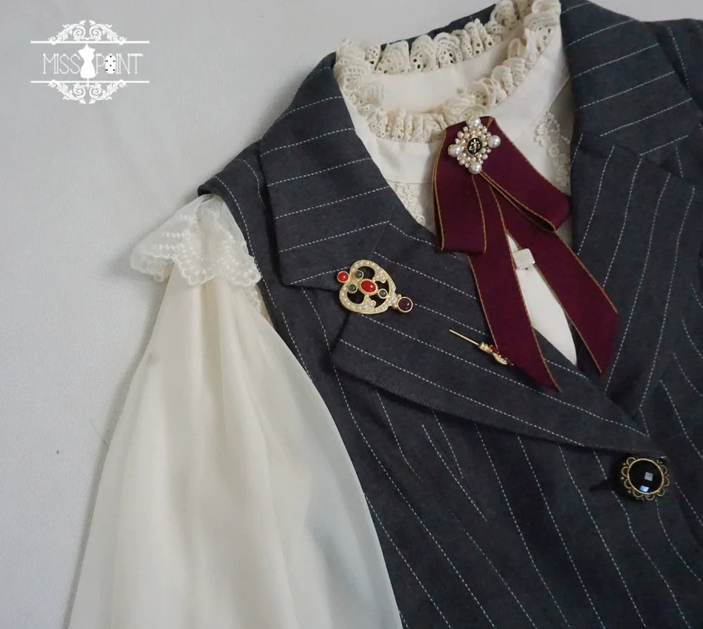 【予約販売】英国クラシカルロリィタ 縦縞ベスト