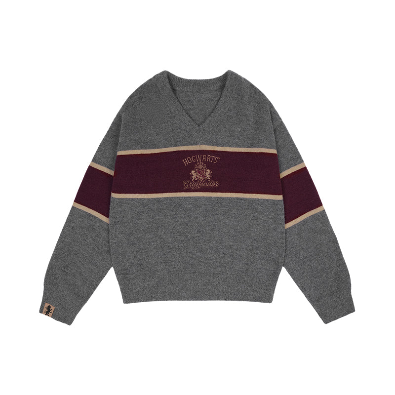 [Pre-order] Hogwarts School of Witchcraft and Wizardry V-neck blocking knit