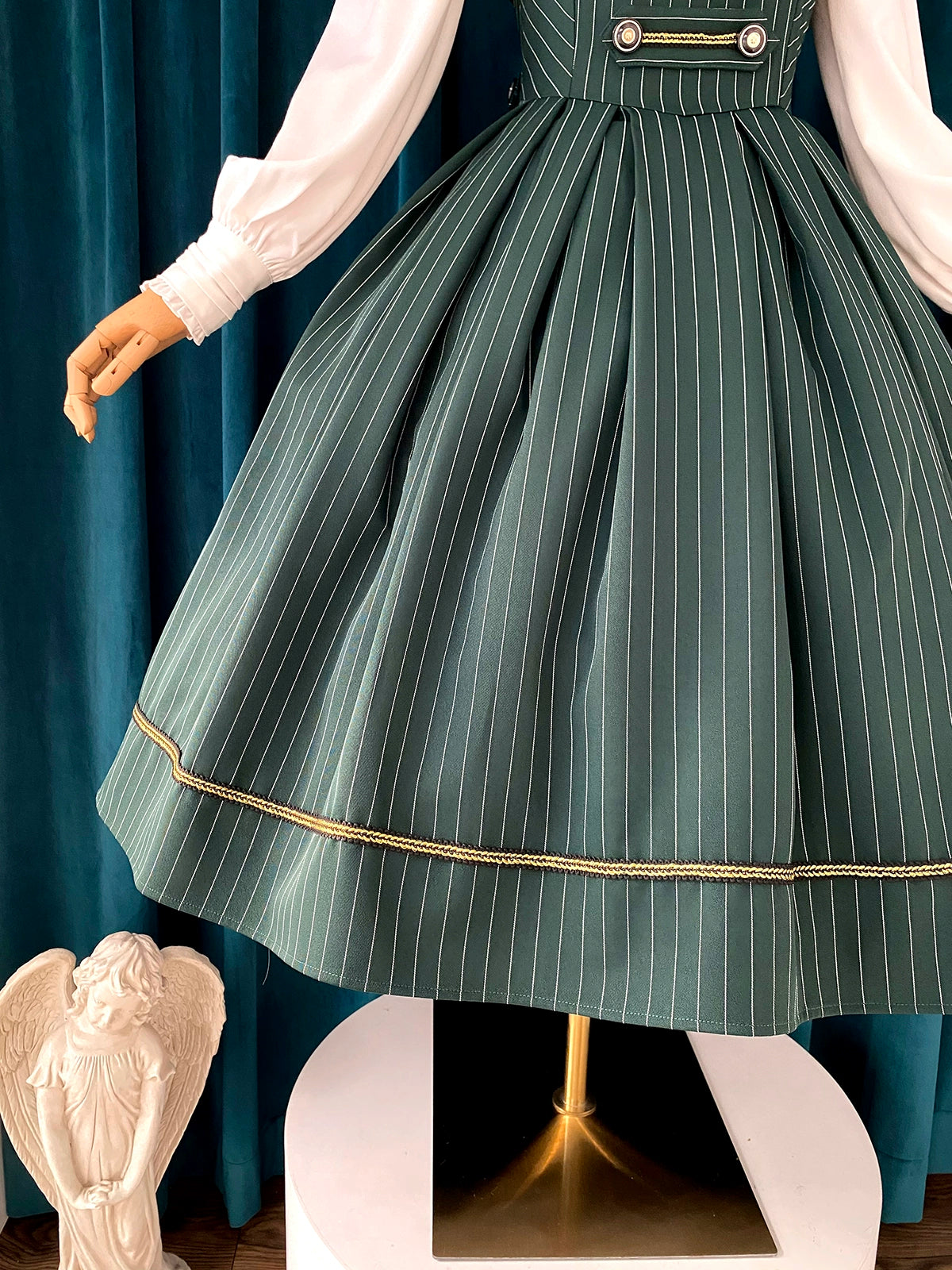 [Pre-orders available until 9/29] Bright Moon Corset Jumper Skirt Stripe [Green]