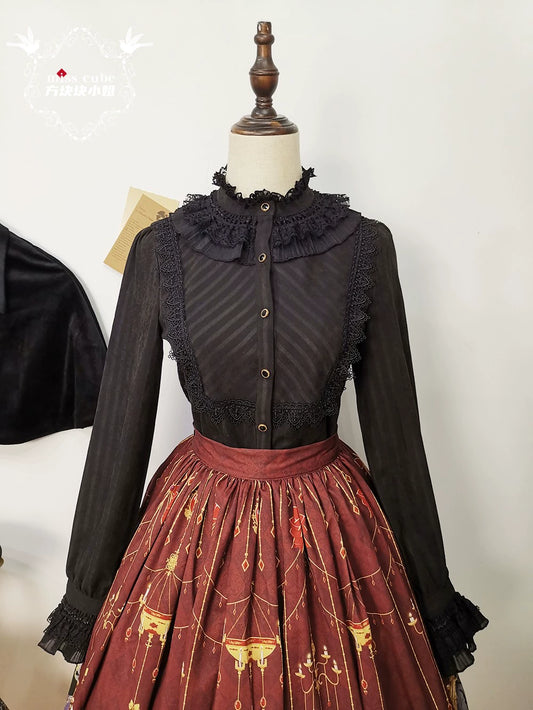 The Red Shoes Gothic Lolita Black Blouse