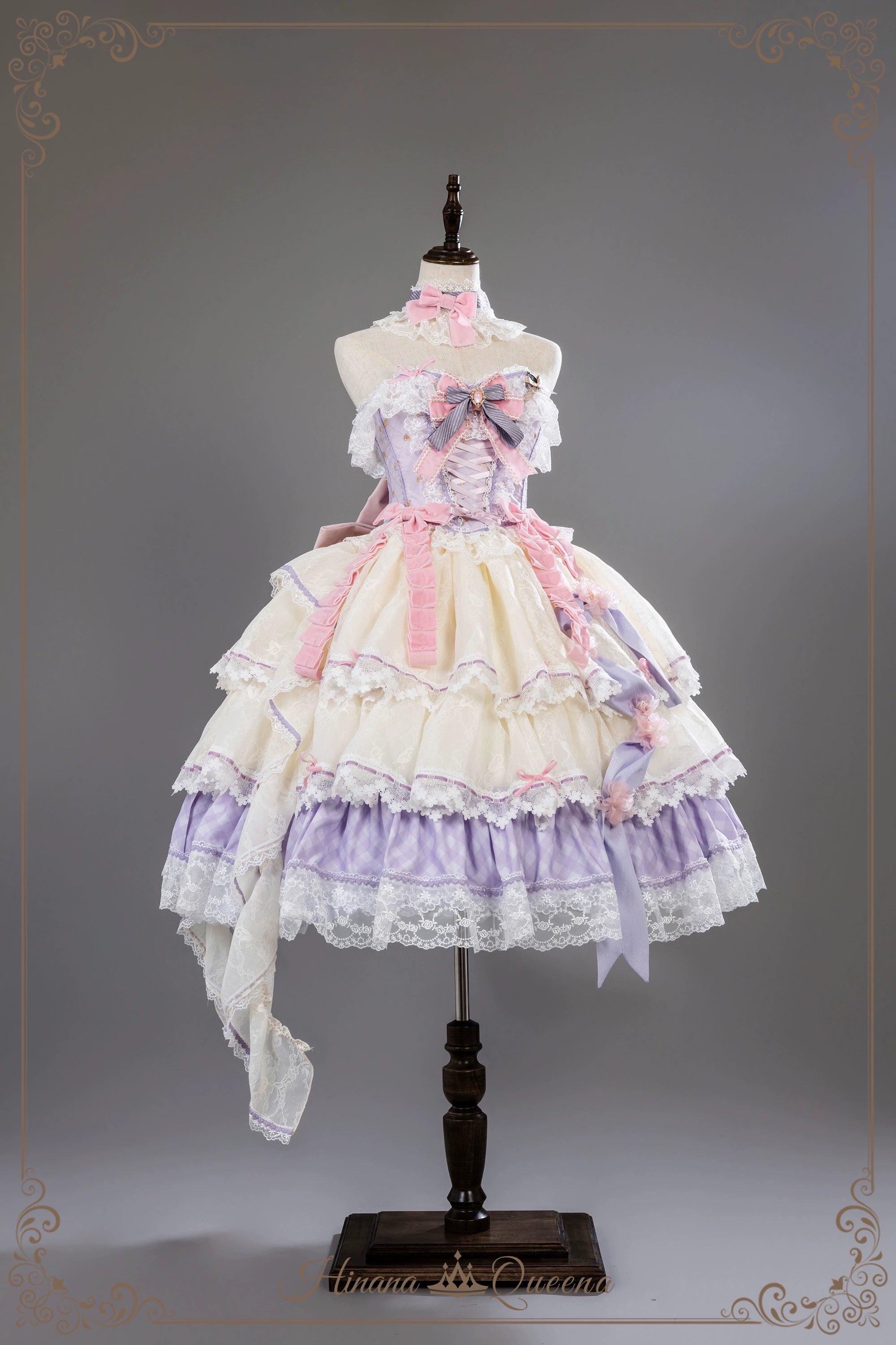 【再販・受注予約8/8まで】Dream Alice ラグジュアリーセットアップ／パープル／ショート丈