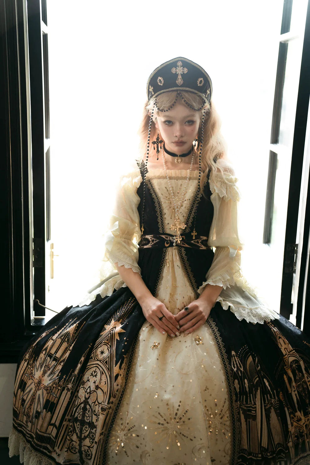 [Sale period ended] Sanctuary Goth Lolita Off Shoulder Princess Sleeve Blouse