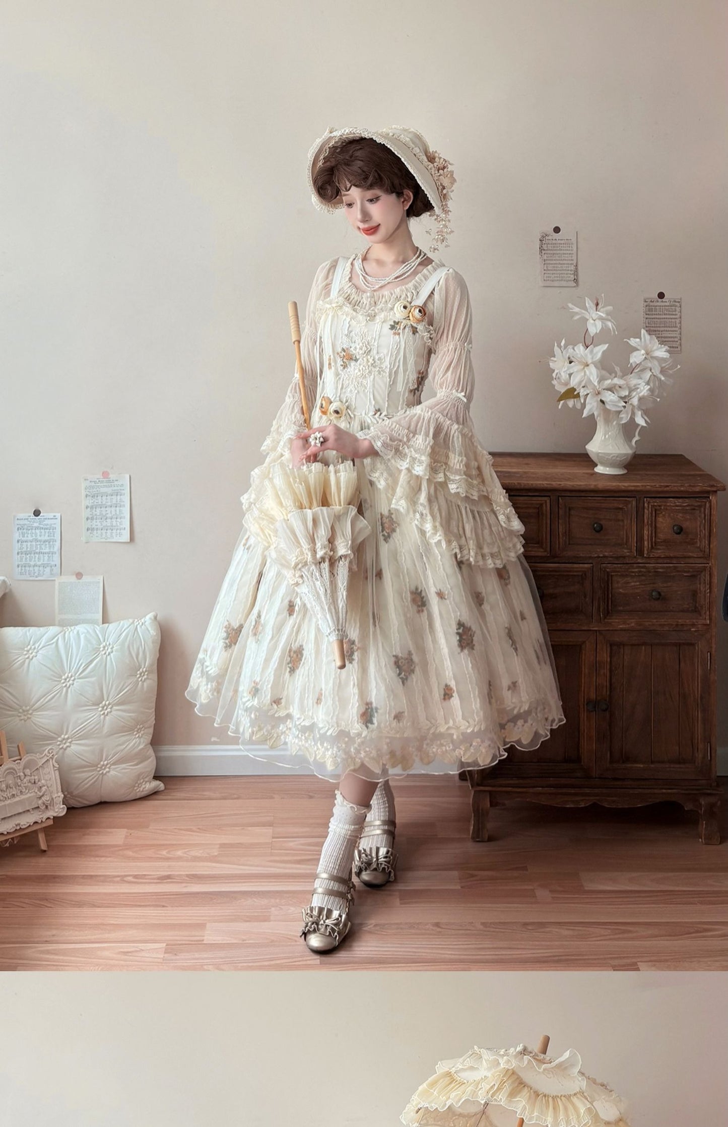 【受注予約8/27まで】Chloris 刺繍ジャンパースカート