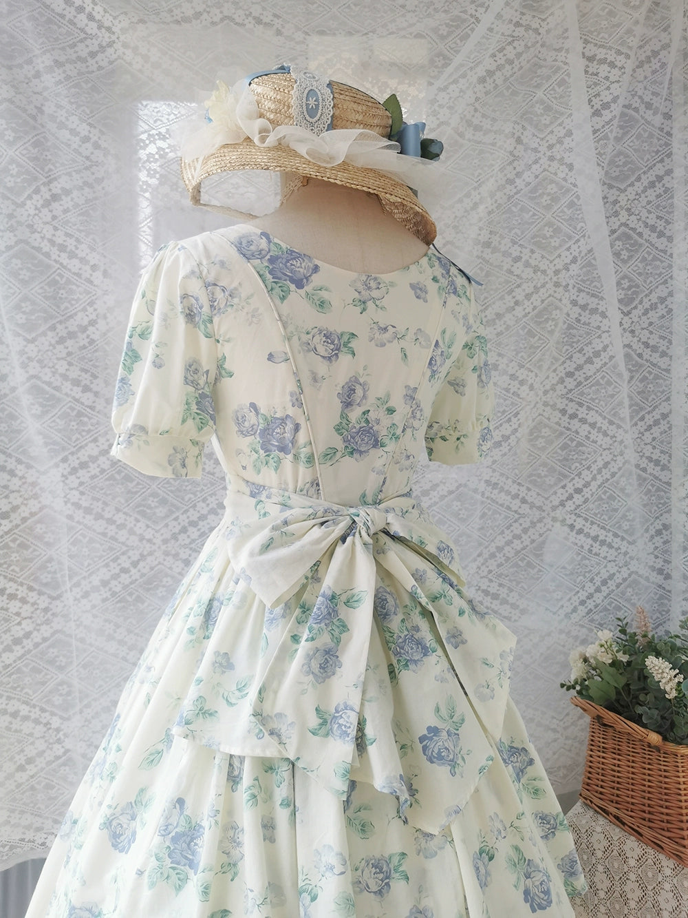 【予約販売】Rose Song ヴィンテージデザイン半袖ワンピース