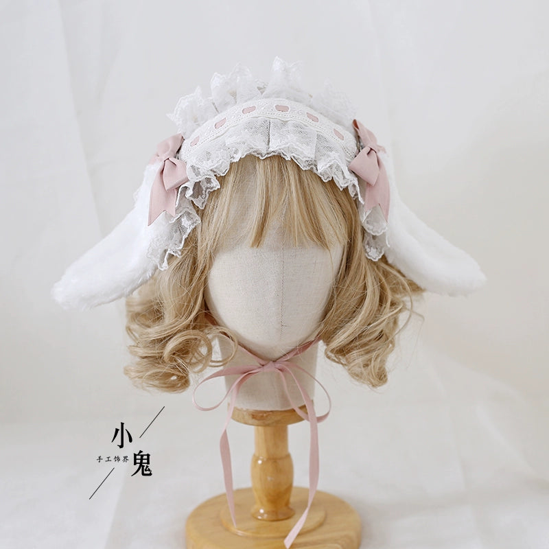 うさ耳クリップ付きヘッドドレス 全8色