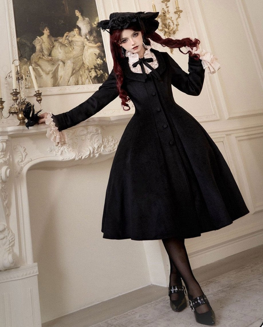 [Pre-orders available until November 12th] Yoiyami Rose Elegant Gothic Coat - Long Length