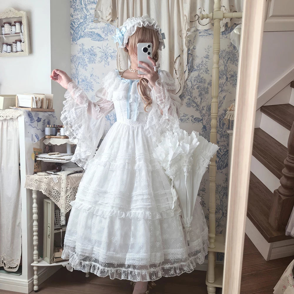 【受注予約10/13まで】Dream Lace ショールレースジャンパースカート