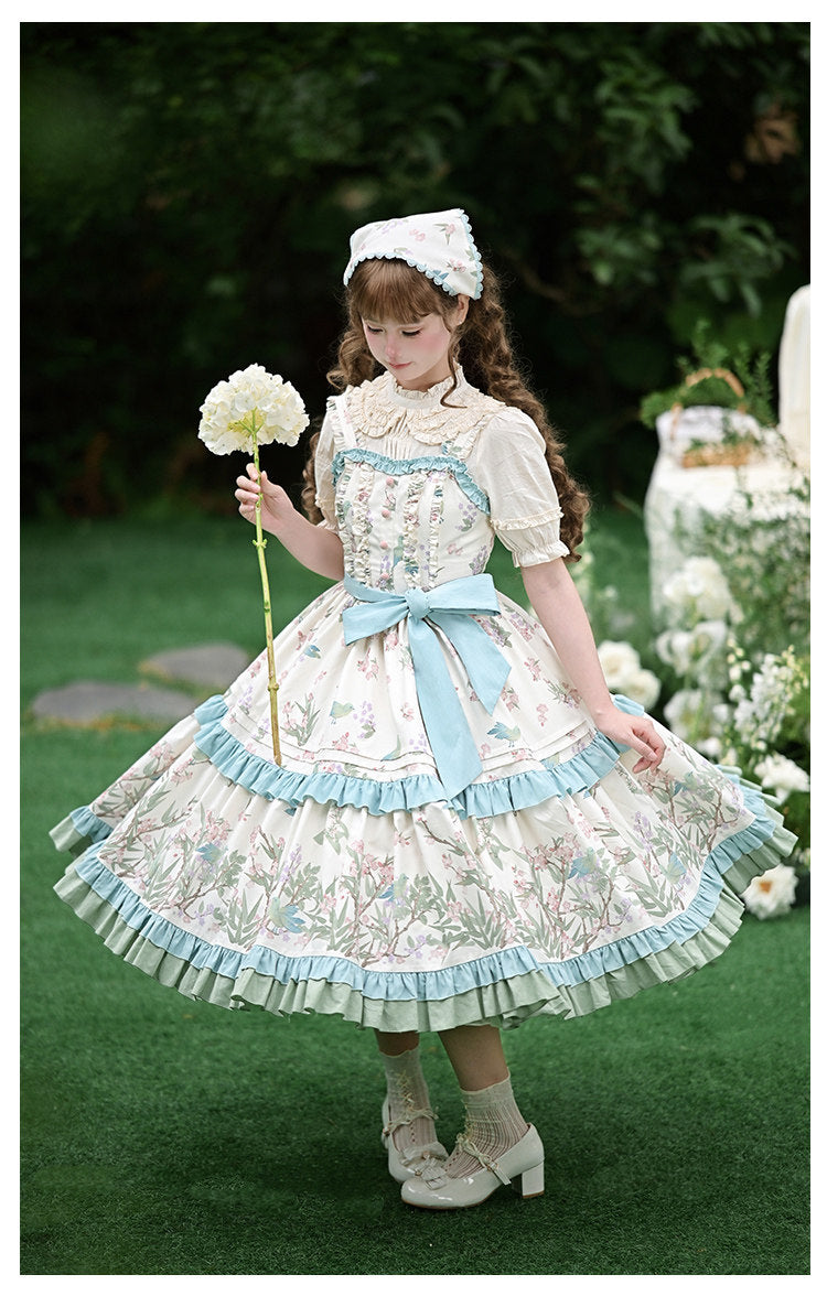 Nightingale Song プリントジャンパースカート