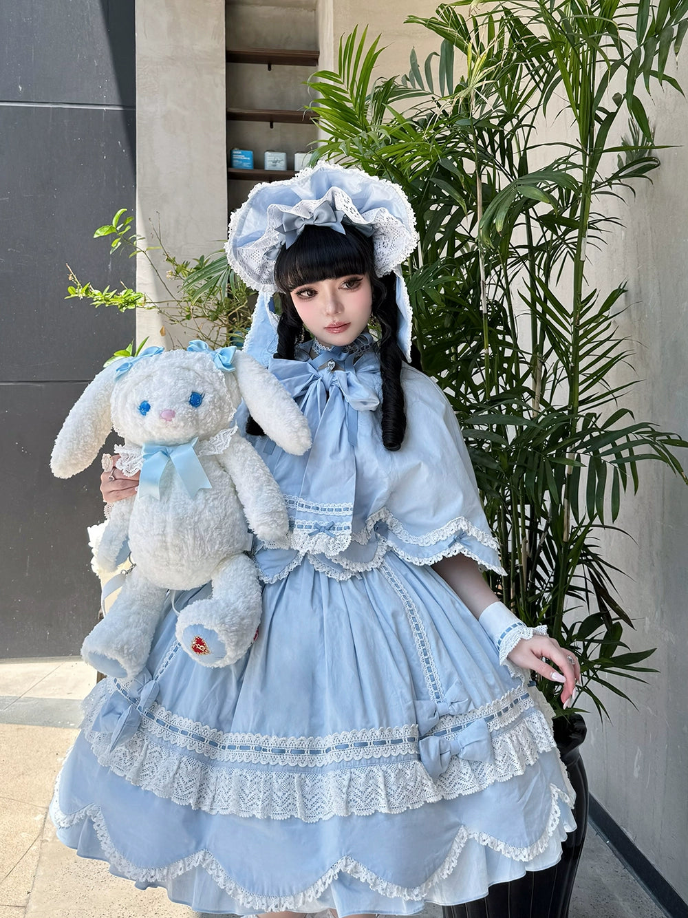 【予約販売】Antique Petal Rabbit リボンワンピース