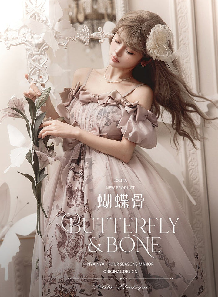 【受注予約11/19まで】Butterfly and Bone 半袖ワンピース