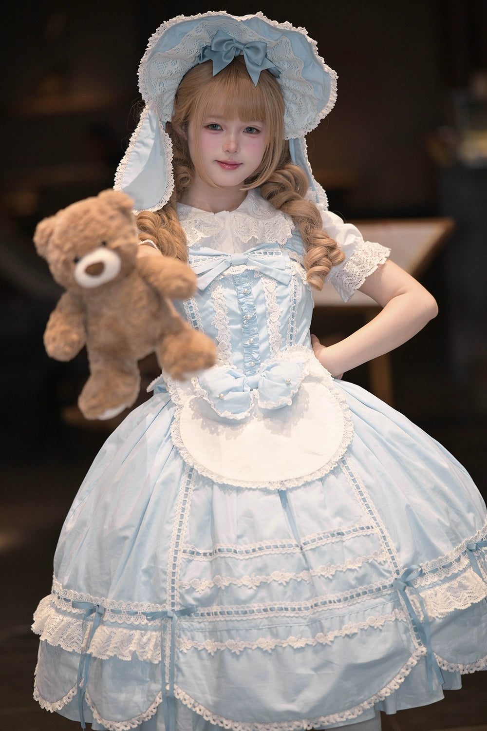 【予約販売】Antique Petal Rabbit うさ耳付き半袖ブラウス