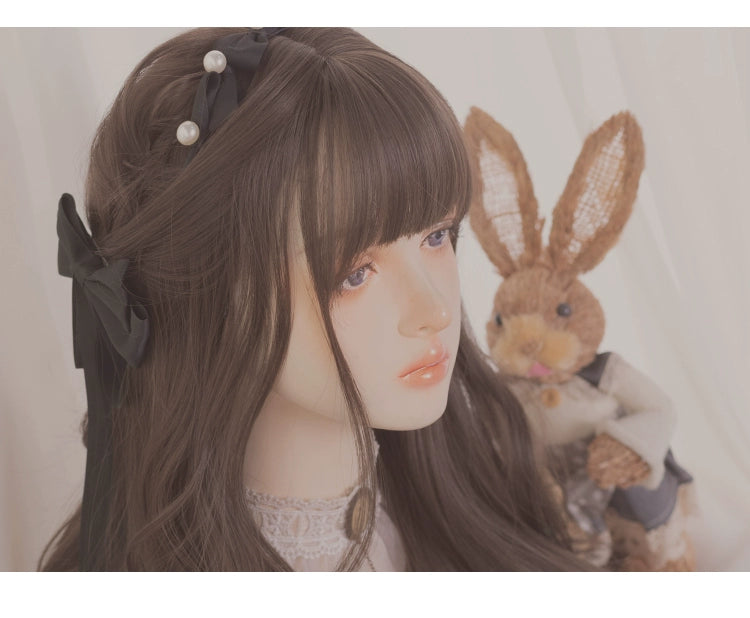 Lolita wig, dark brown, fluffy, long curls