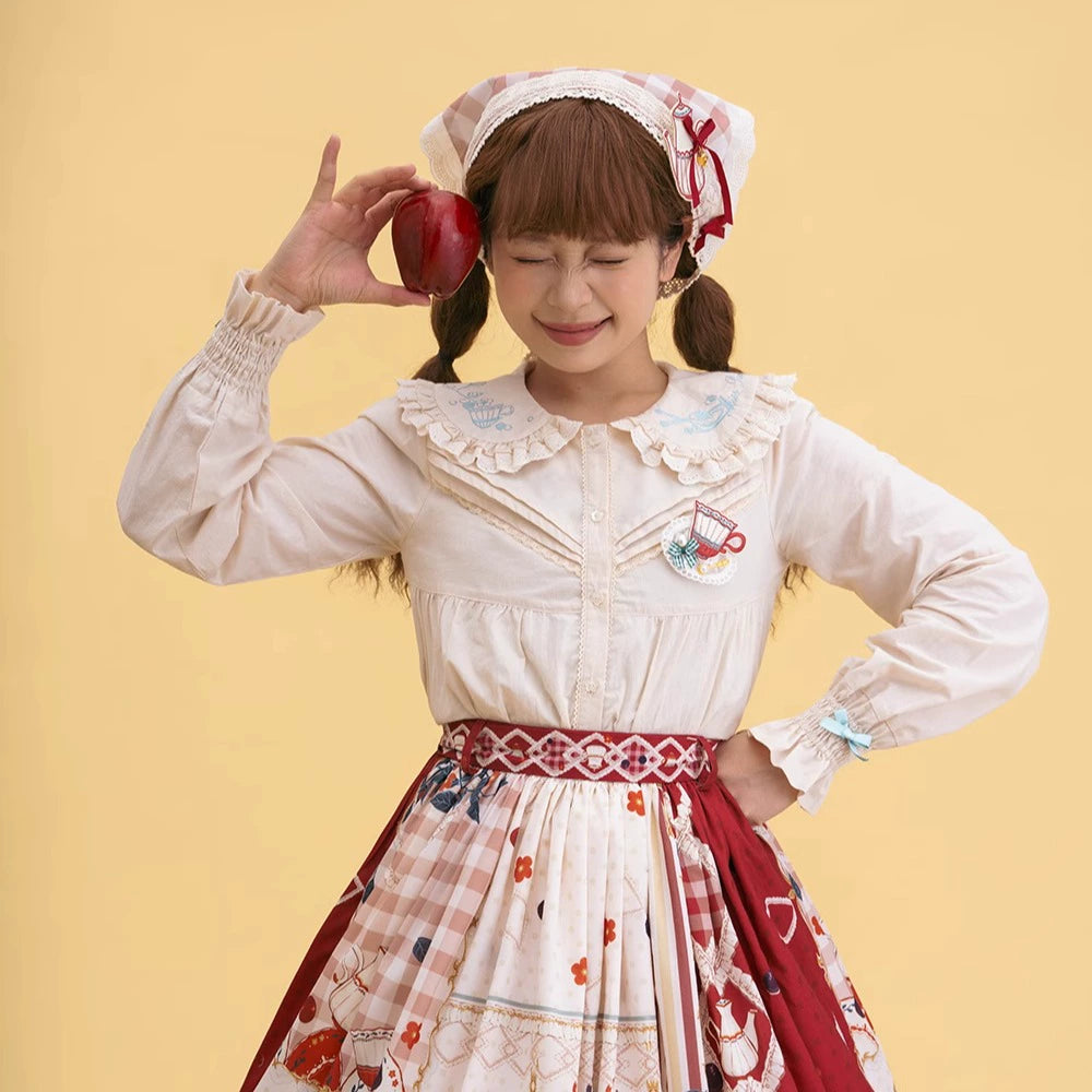 [Pre-order] Picnic Tea Party Embroidered Blouse