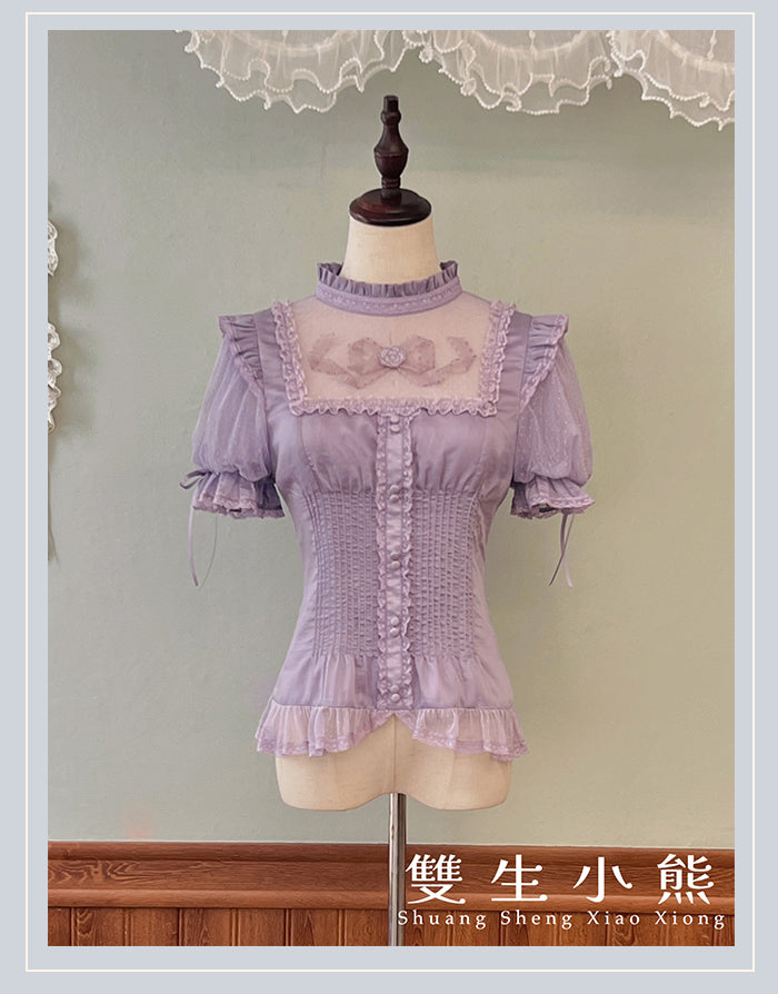 【受注予約4/28まで】Camellia Dream 付け袖付きシアーブラウス