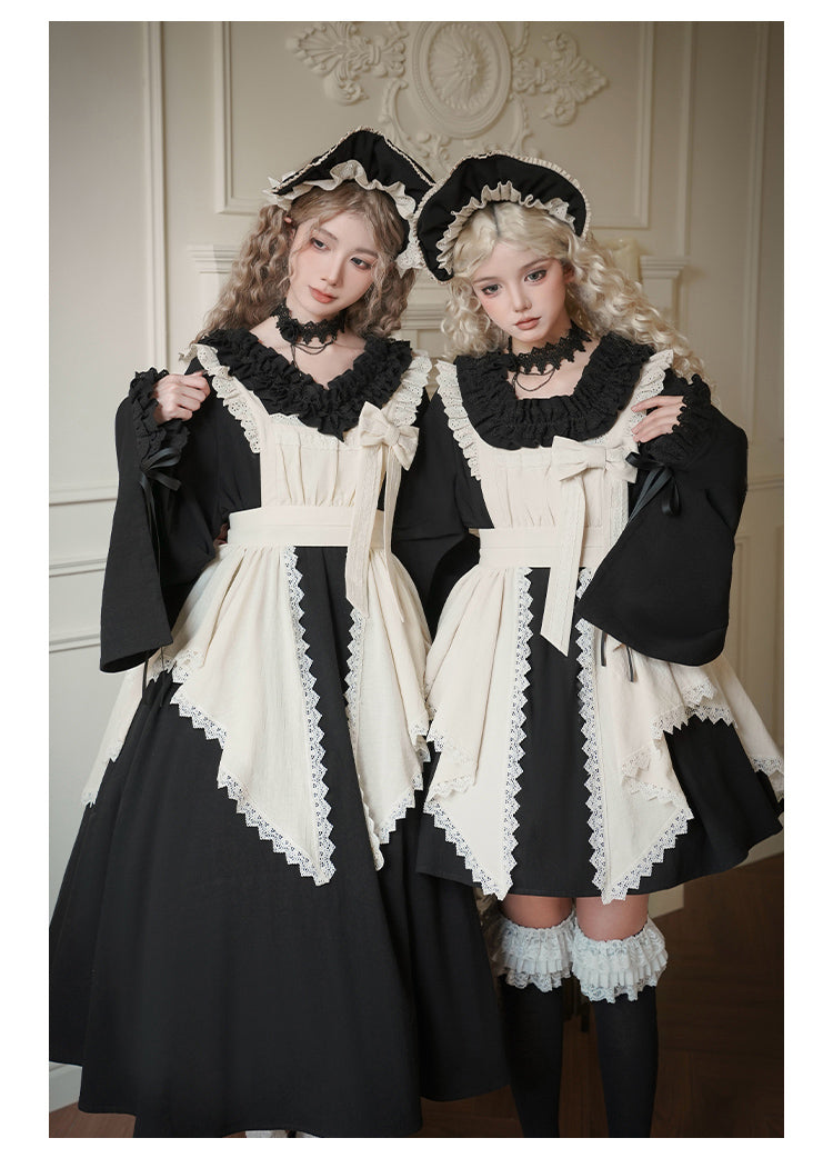 十六夜 和風メイドワンピースセット ショート丈