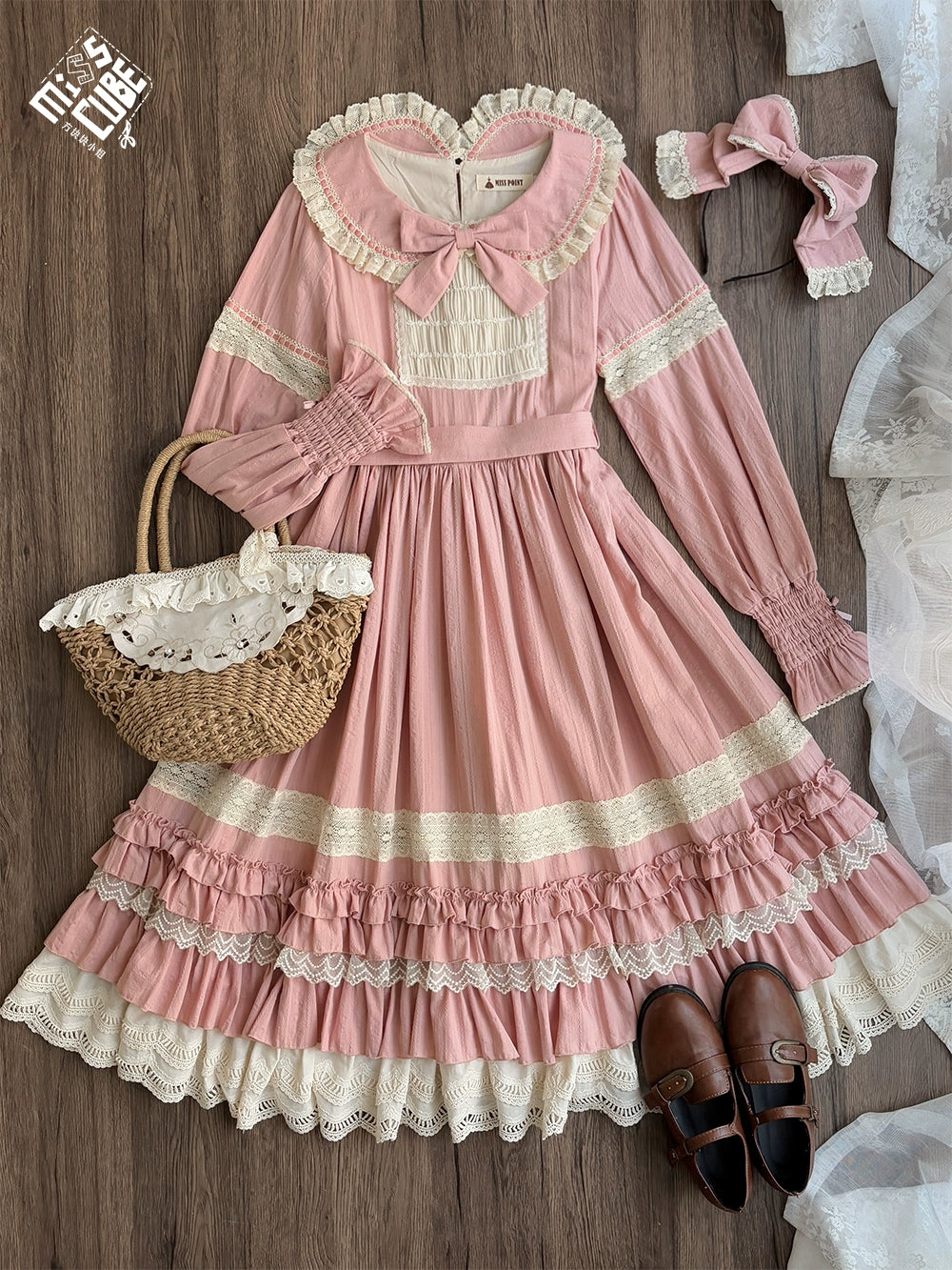 [Pre-orders available until 2/19] Sweetie Sheep Frilled One-Piece Dress - Plain Type