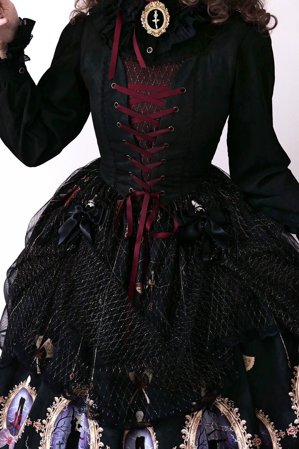 The Red Shoes Gothic Lolita Print Jumper Skirt