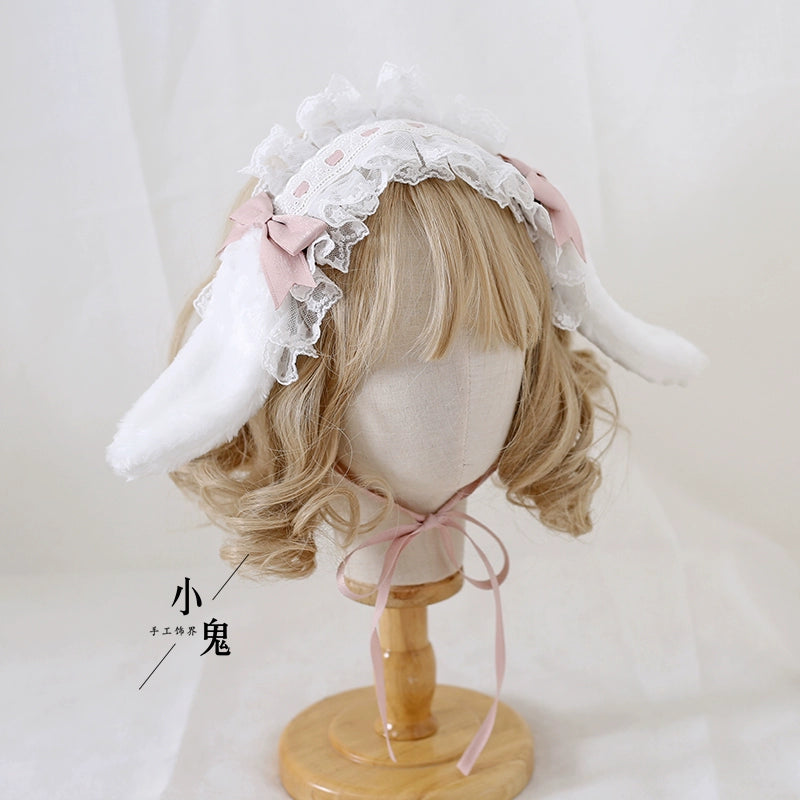うさ耳クリップ付きヘッドドレス 全8色