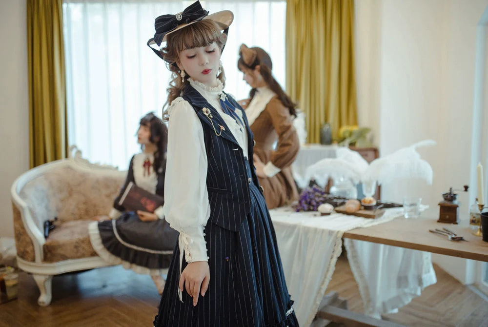 【予約販売】英国クラシカルロリィタ 縦縞ベスト