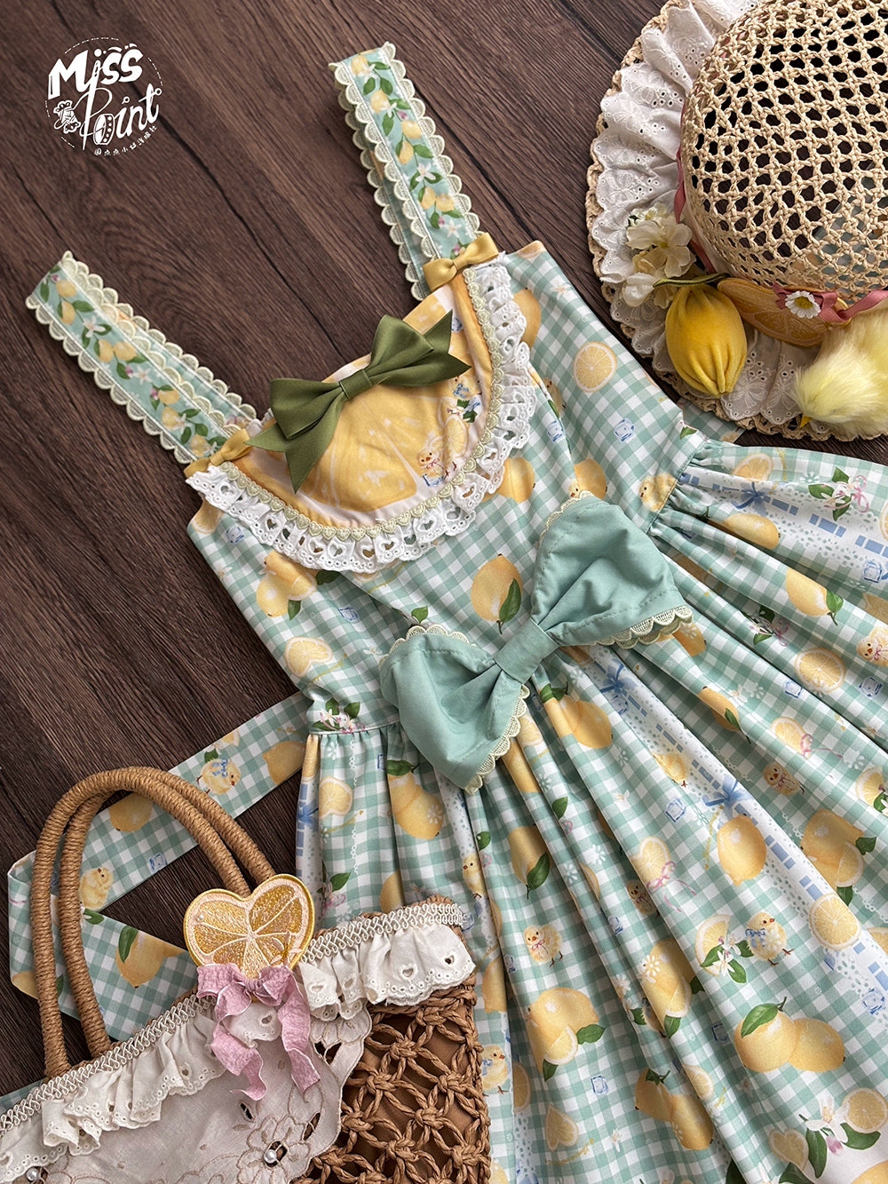 【予約販売】Lemon Sweetie プリントジャンパースカート・ミドル丈