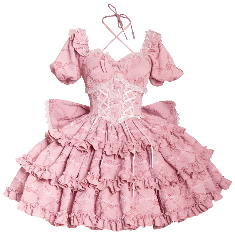 【予約販売】Puff Rose クロスネックワンピース 全4色