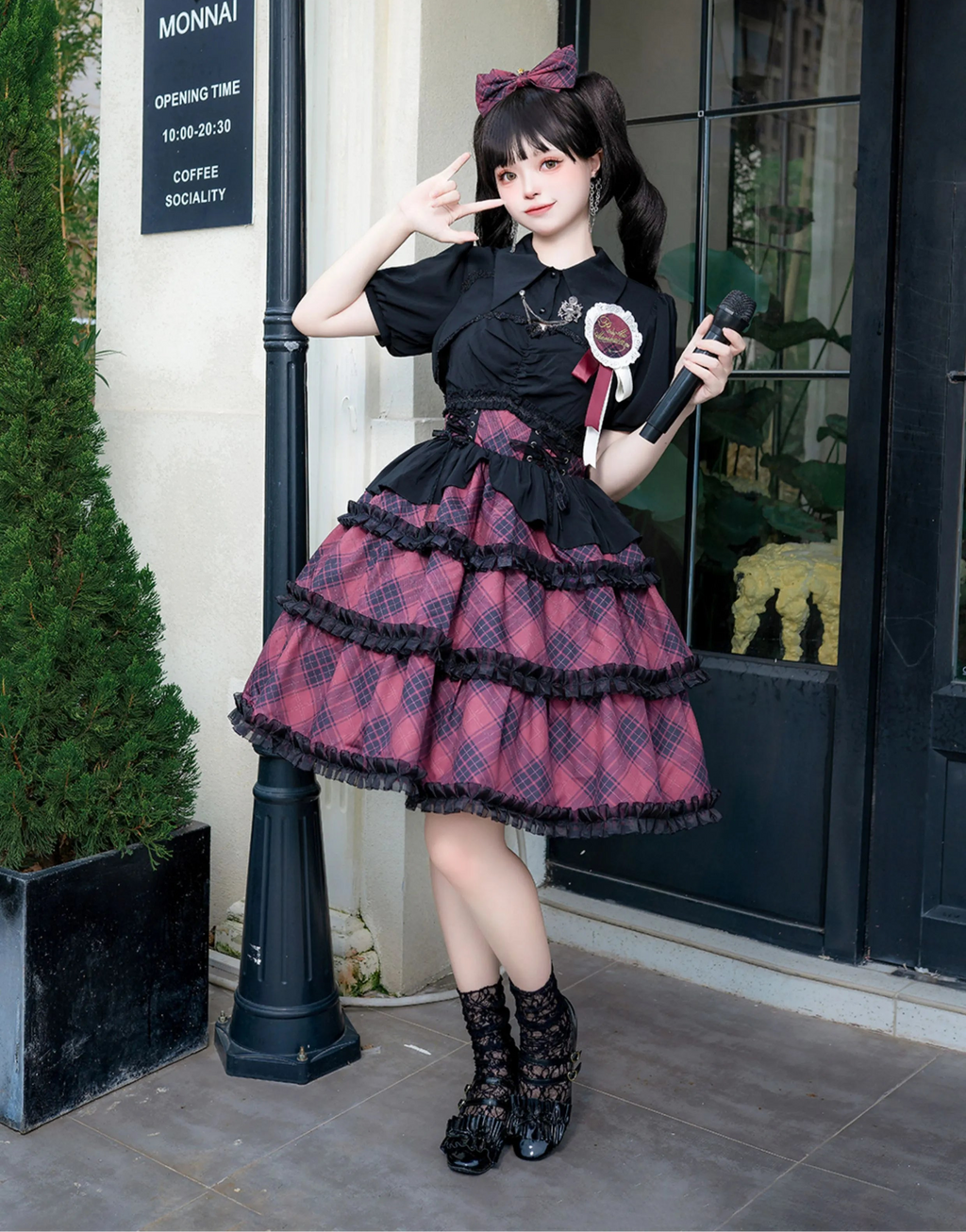 Margaret Girl チェックのジャンパースカートセット