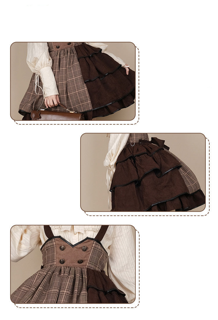 【予約販売】トラッドチェックアリス風サスペンダースカート