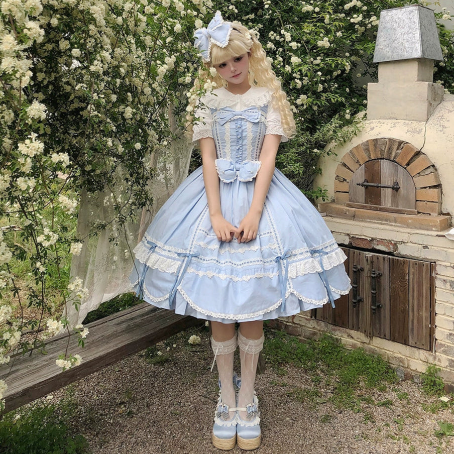 【予約販売】Antique Petal Rabbit リボンジャンパースカート
