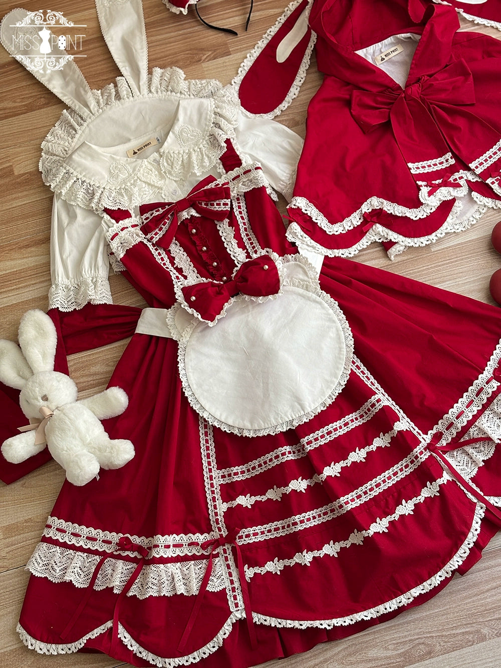 【予約販売】Antique Petal Rabbit リボンジャンパースカート