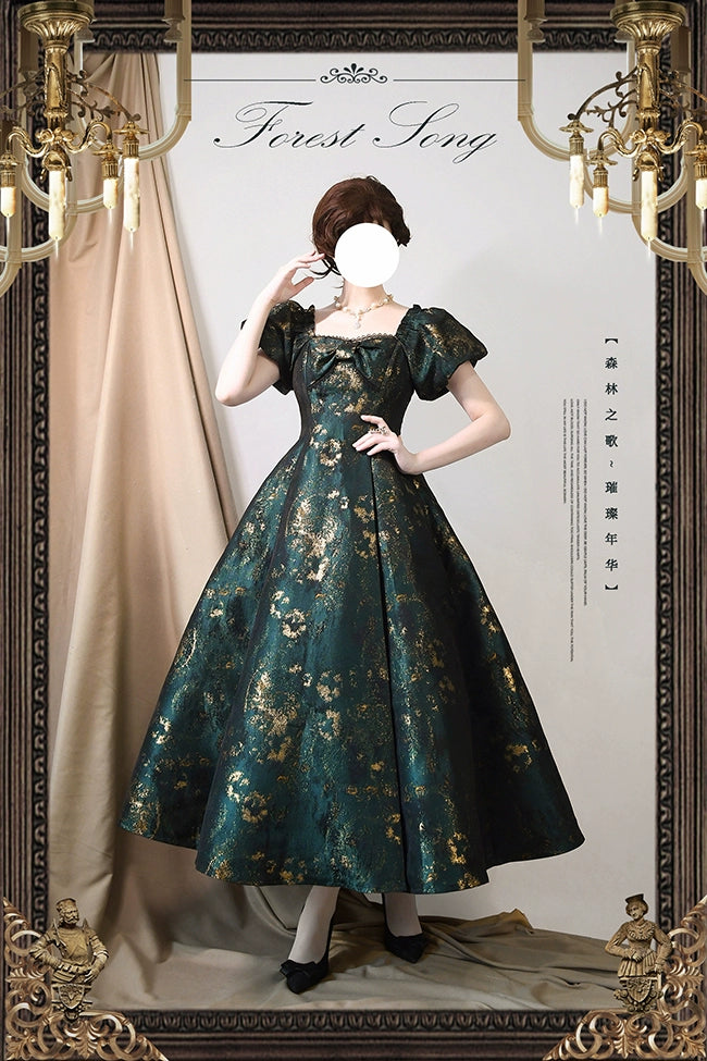 [Pre-orders available until 9/5] Brilliant Years Elegant foil-stamped long dress