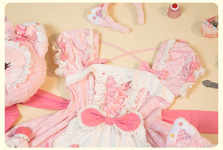 【受注予約9/8まで】Summer Ice Cool リボンの水玉ワンピース