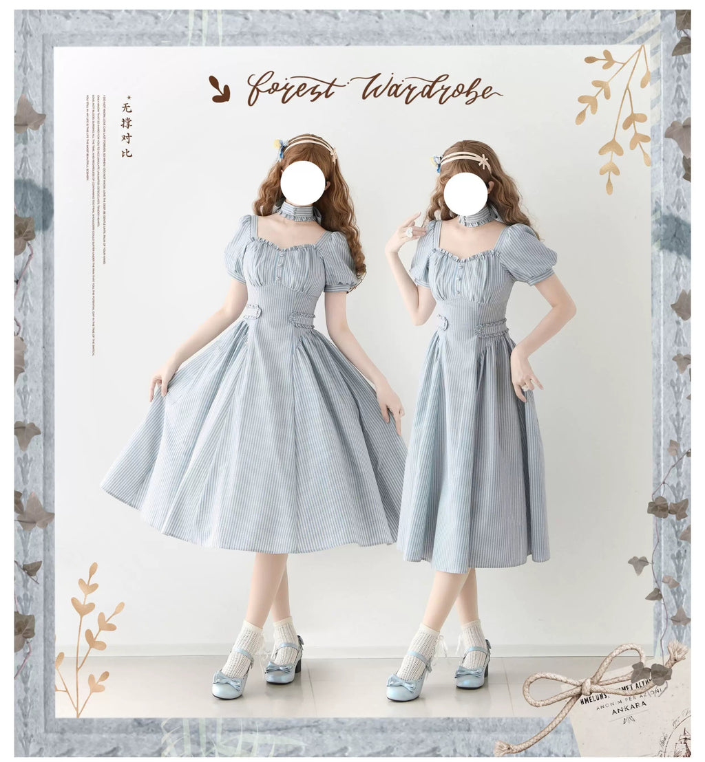 Chantilly Forest ストライプのフレンチガーリーワンピース