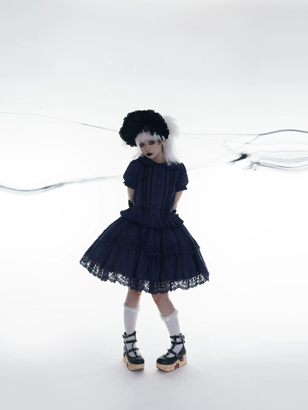 【予約販売】森林輪舞曲レースのレイヤースカート 2層タイプ