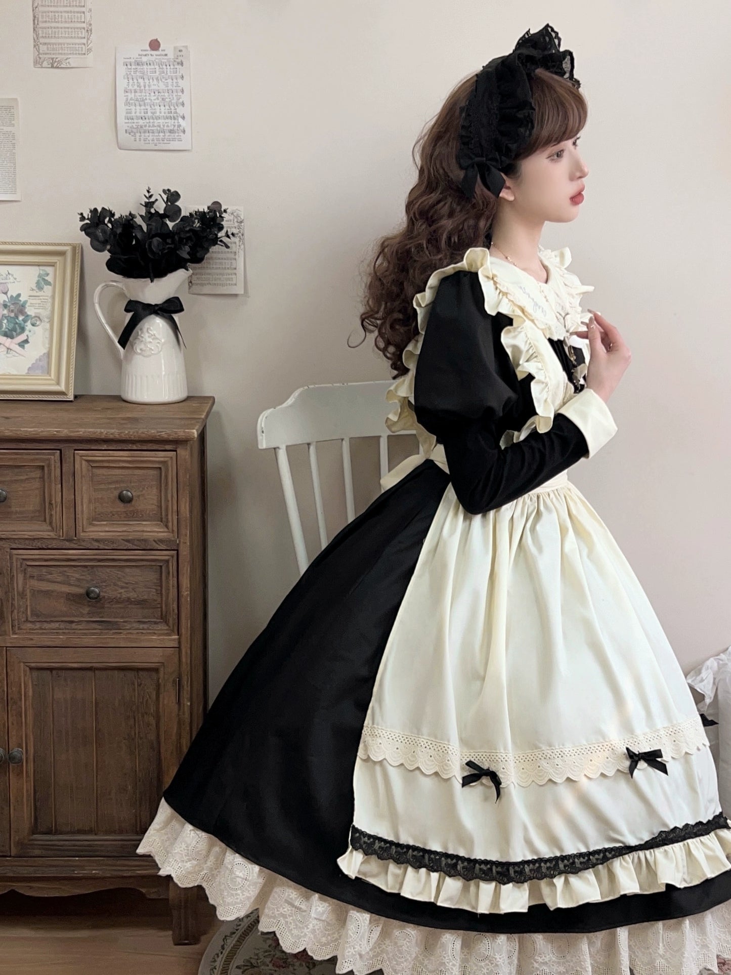 Classical Maid Ribbon Dress