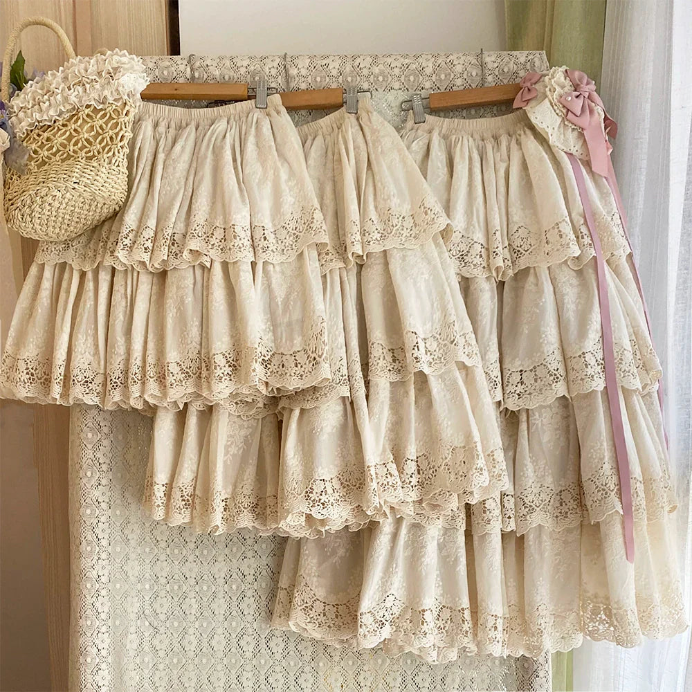 [Sales period ended] Forest Rondo Lace Layer Skirt 4-layer type