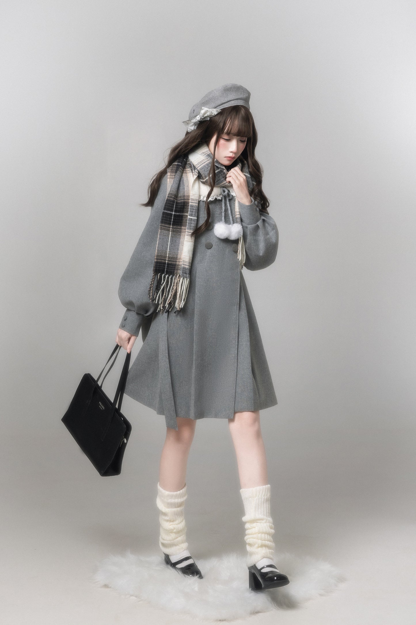 Miss Gray ふわふわ襟付きコート