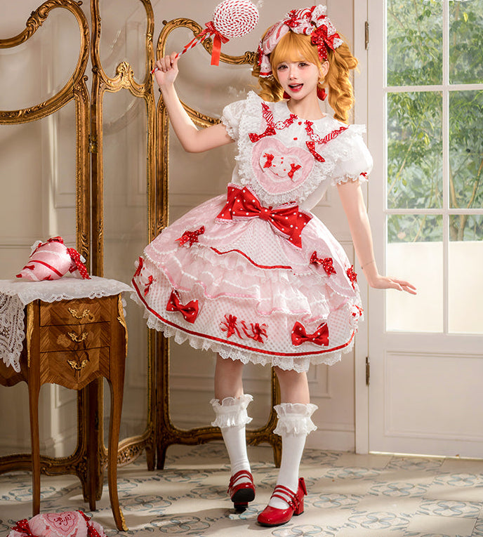 【受注予約12/8まで】Candy Doll サスペンダースカート