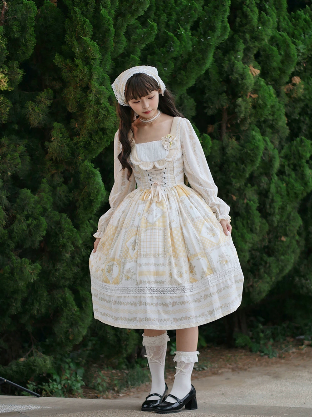 【予約販売】Pathwork Garden カントリー風長袖ワンピース