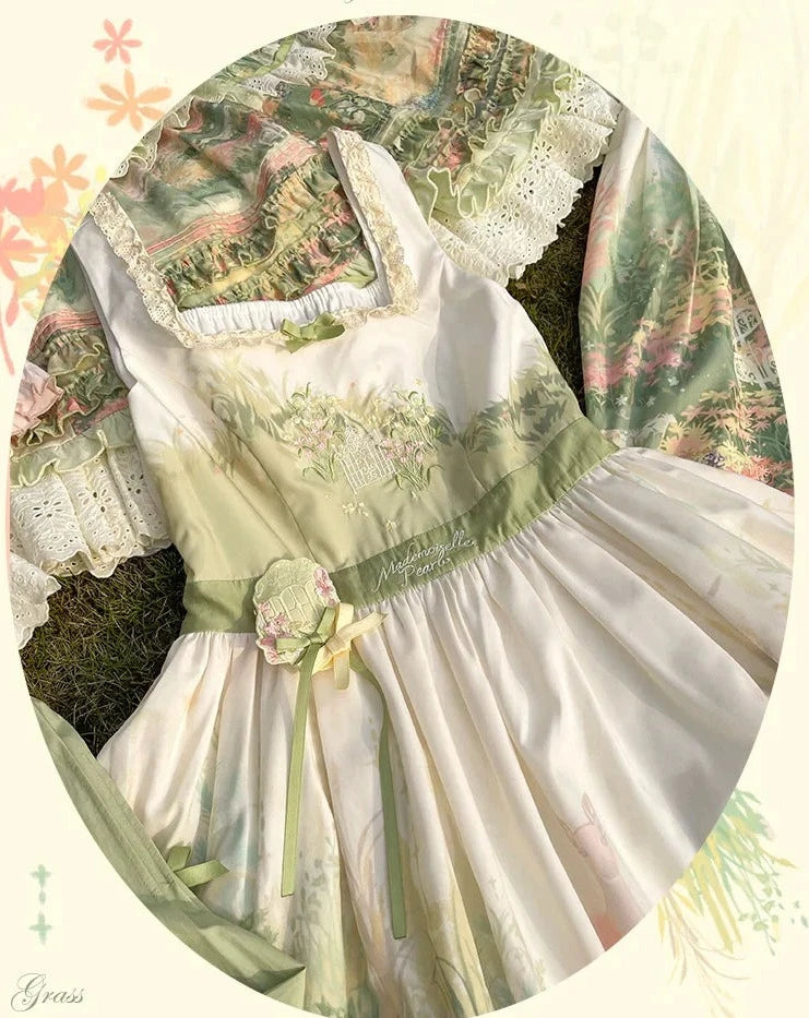【再販・受注予約2/12まで】Fragrant Grass プリントジャンパースカート