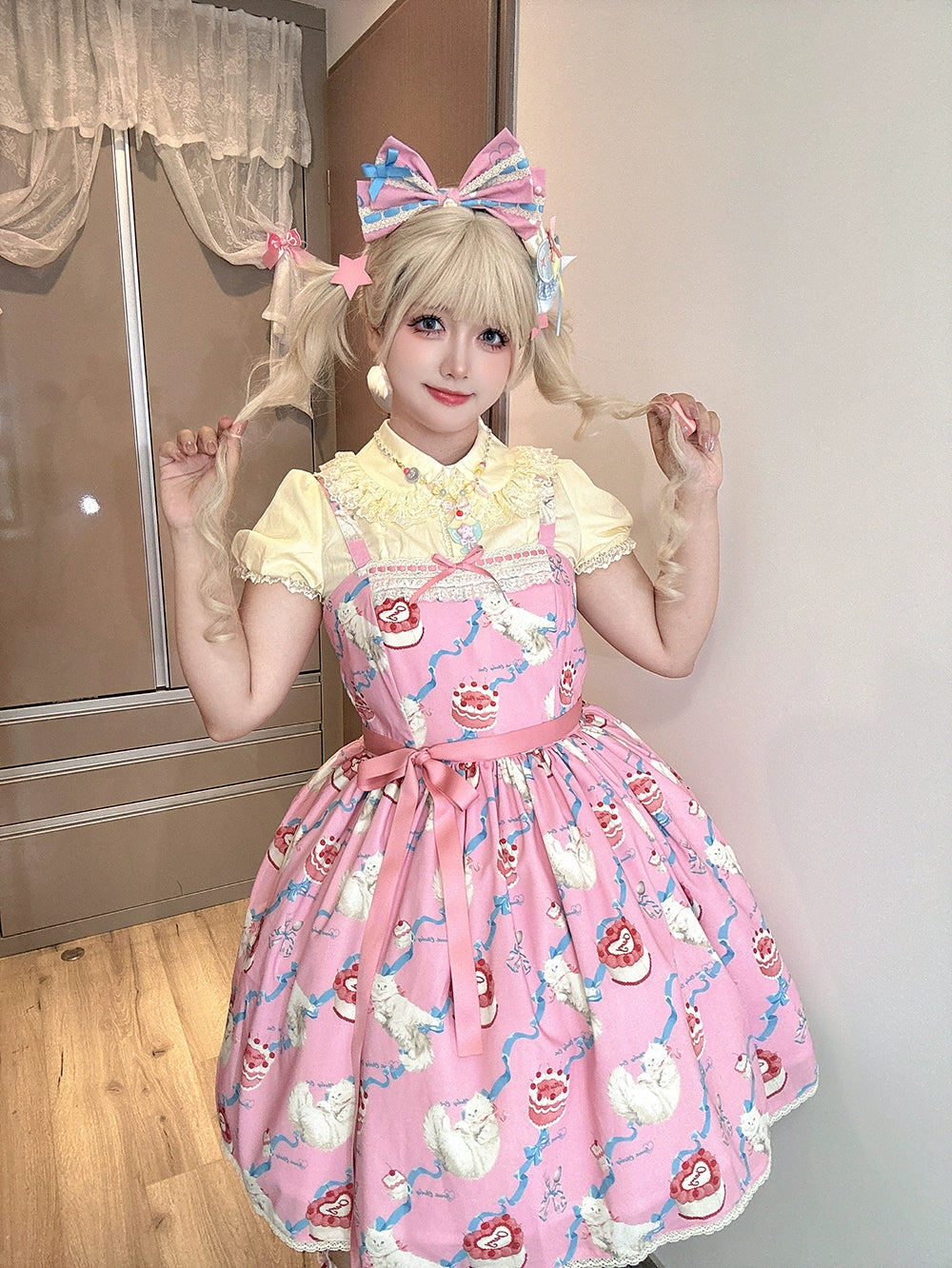【予約販売】Sweet Cherry Cat デイリージャンパースカート