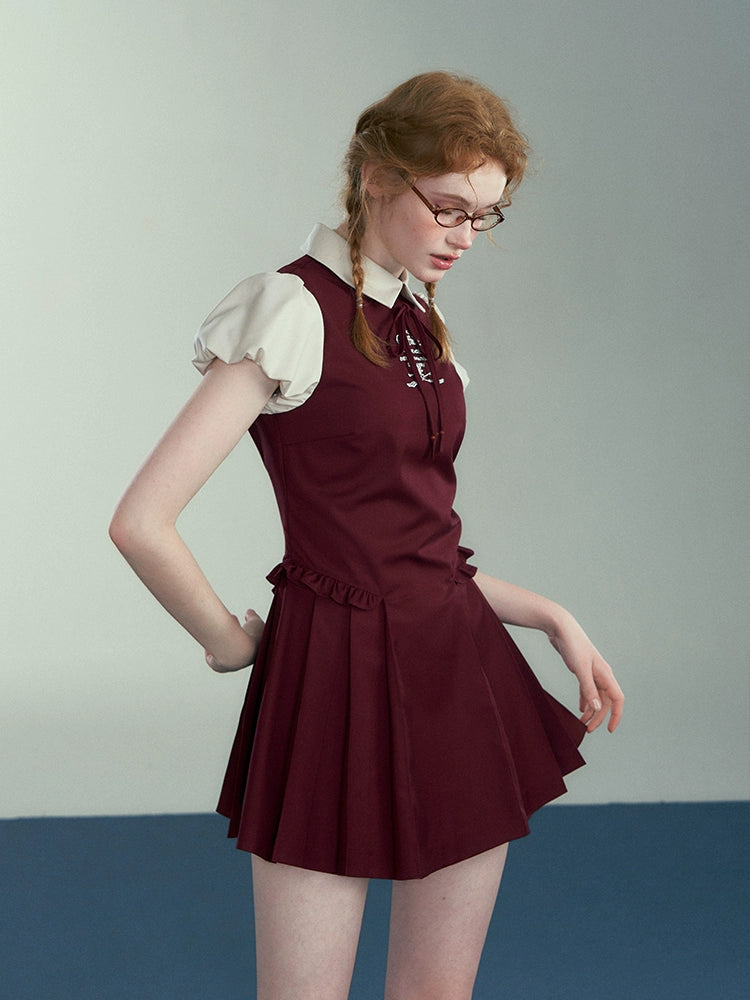 [Pre-order] Hogwarts School of Witchcraft and Wizardry Puff Sleeve Layered Dress