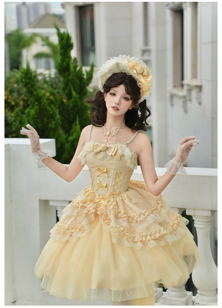 Rose Gold フリルトップスとスカート ロング丈・ショート丈