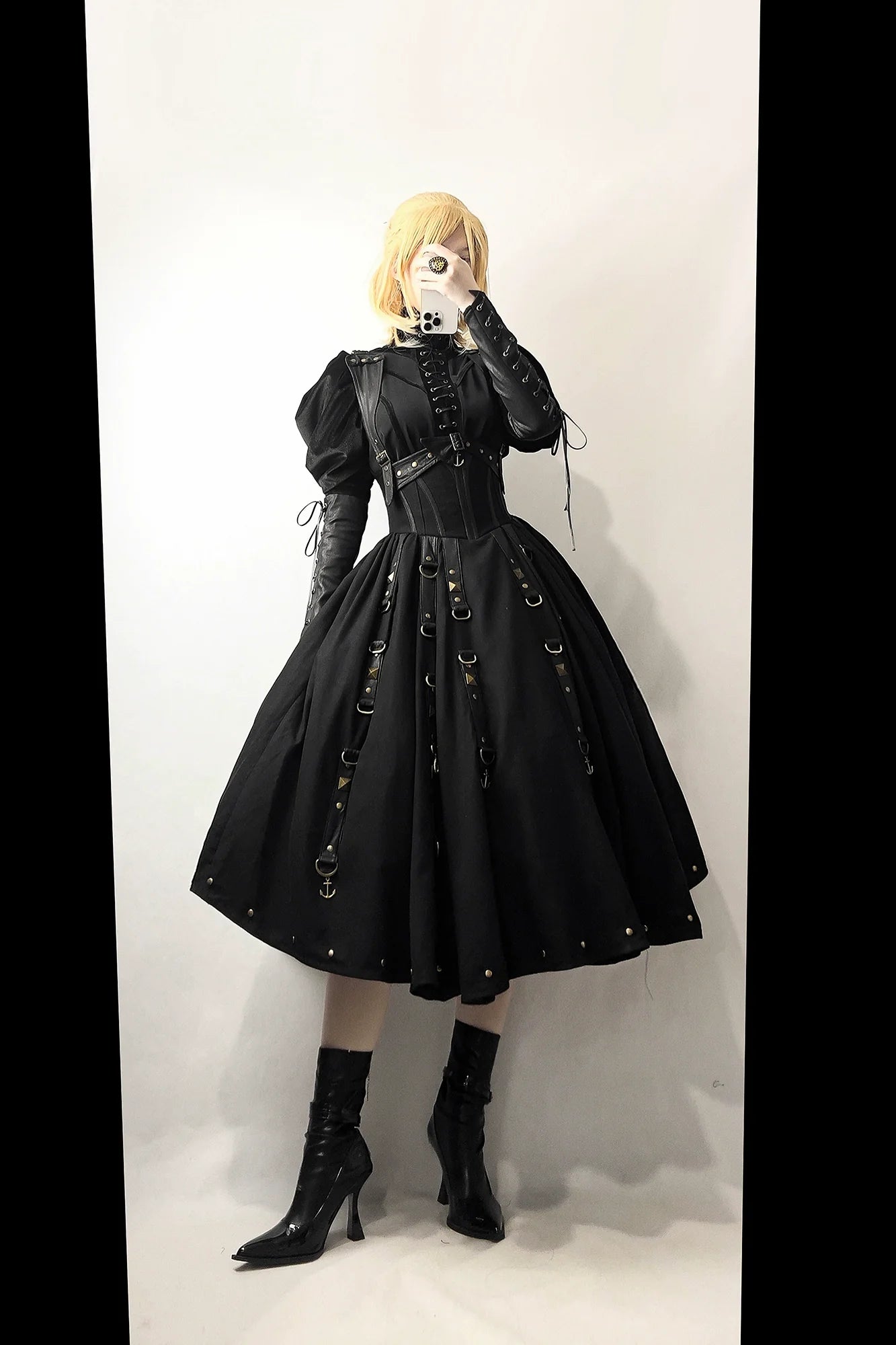 【予約販売】Ghost Ship フェイクレザートップスとジャンパースカート