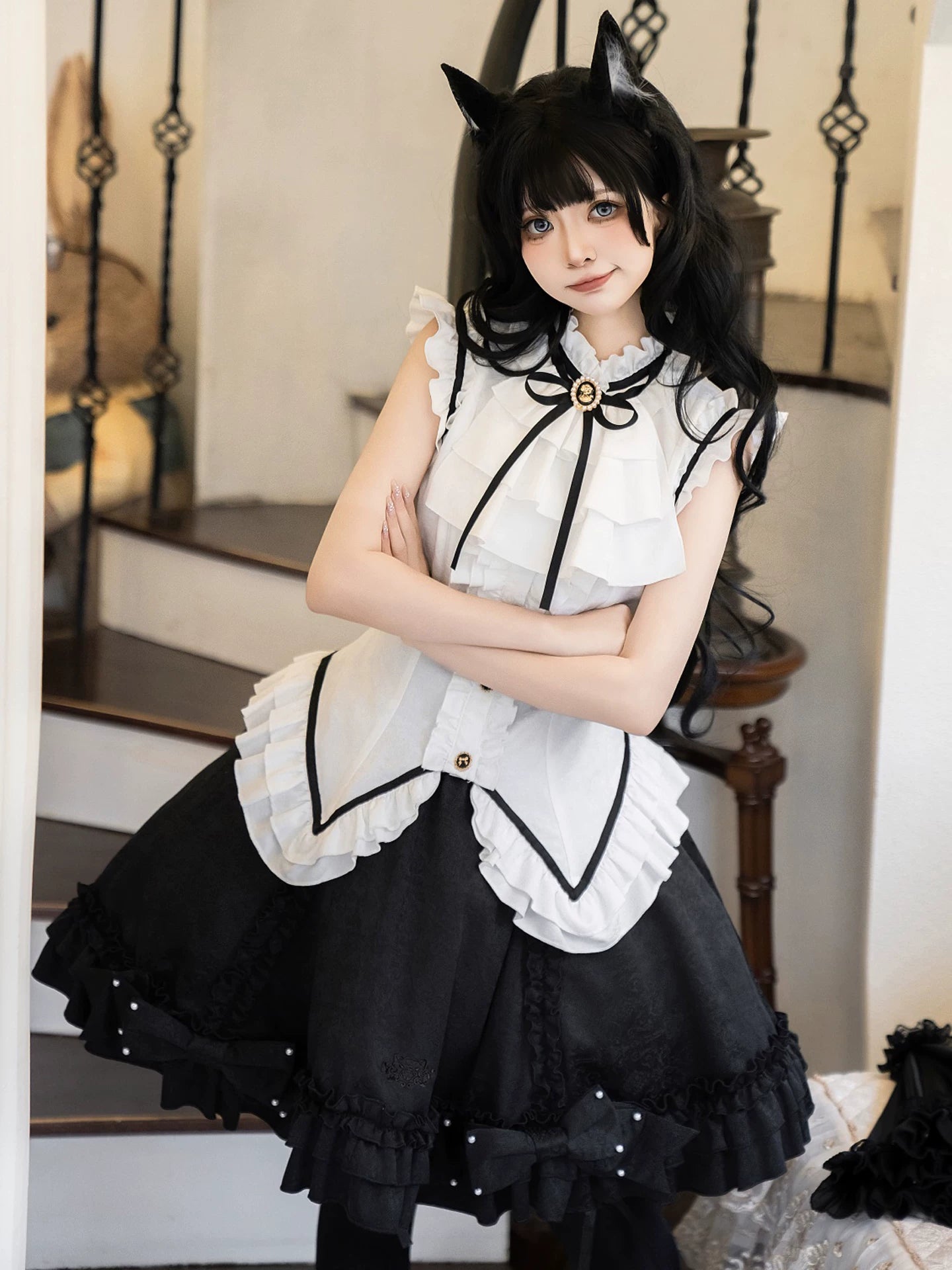 黒猫のお嬢様 ミニスカートセットアップ