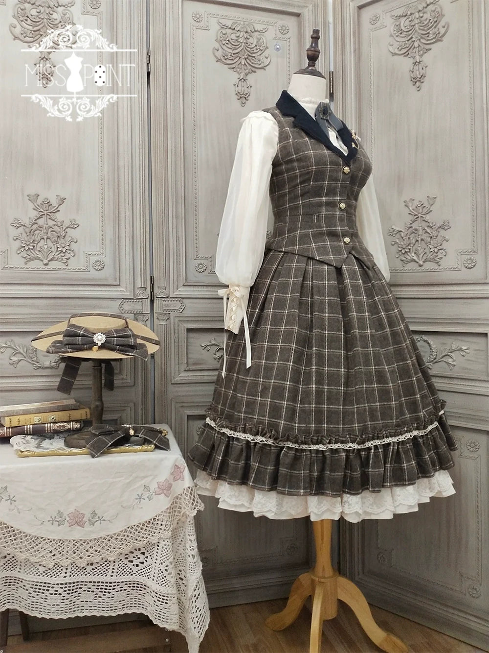 【予約販売】英国クラシカルロリィタ ウォームチェックハイウエストスカート